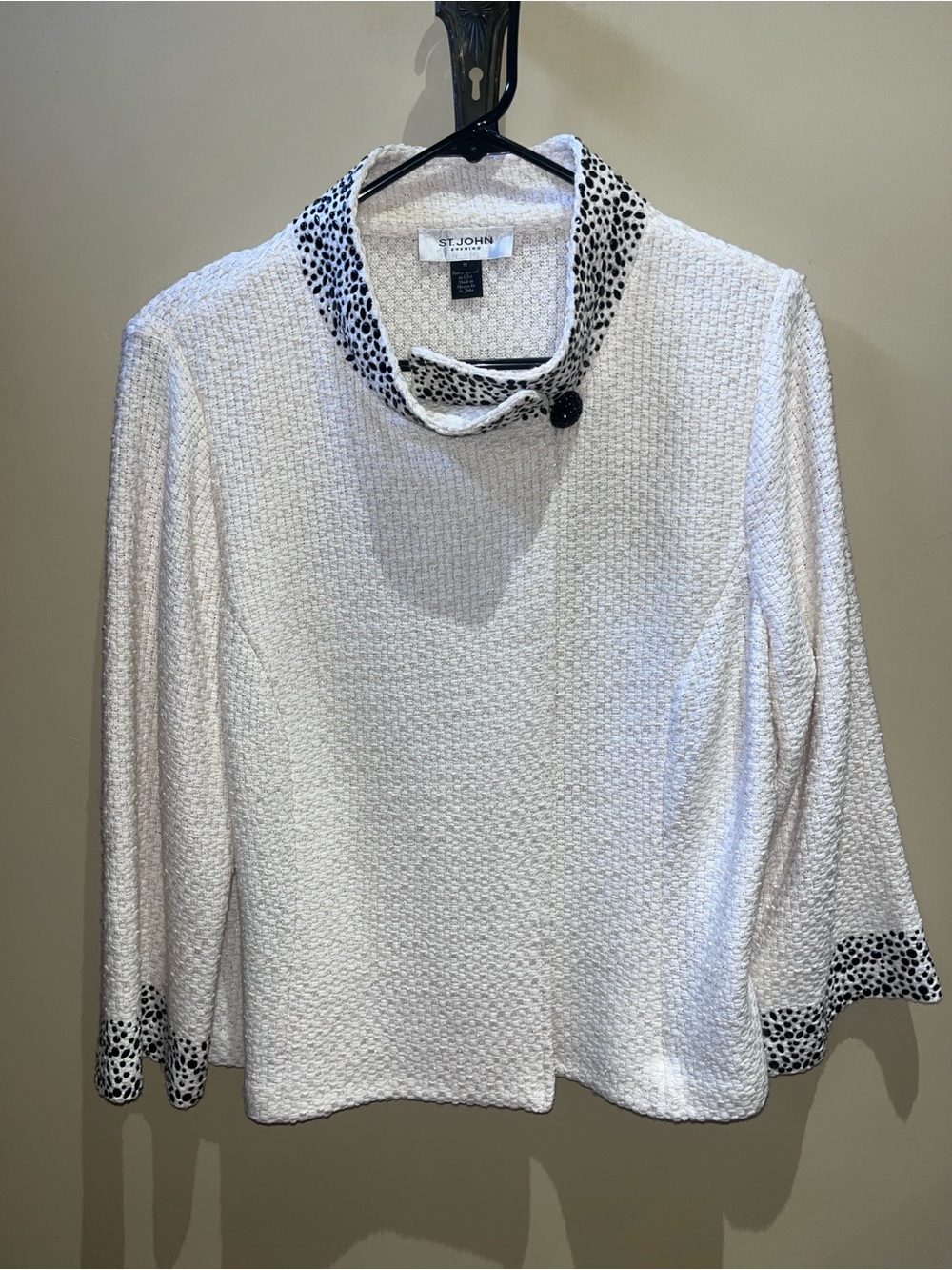 St. John Evening Resort 2018 Crystal Basketweave Knit Jacket Evening Wear Sz 16
